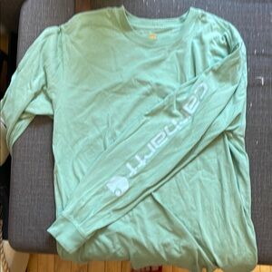 Carhartt Mint Green Logo Long Sleeve Shirt